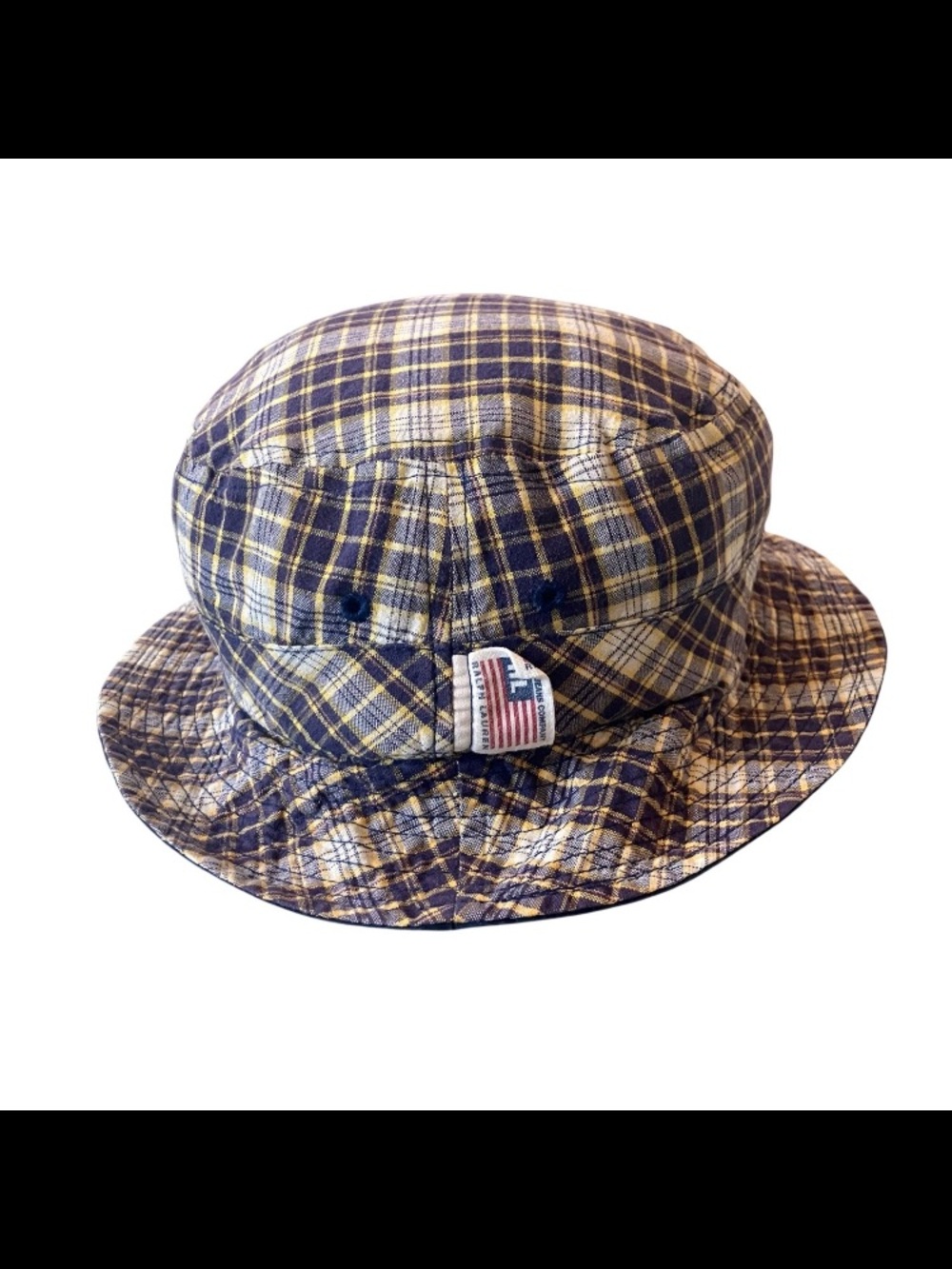 Vintage Polo Ralph Lauren Polo Jeans Co Plaid Bucket Hat Purple Yellow 90s Y2K